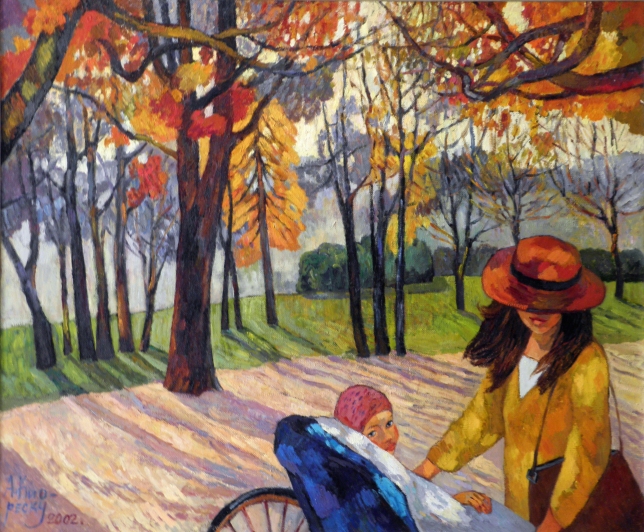 Painting for sale online - Walk in the autumn garden