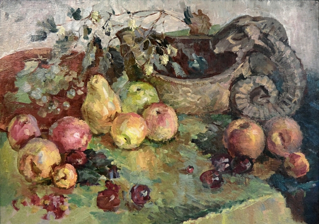 Painting for sale online - Bratina, peaches and hops