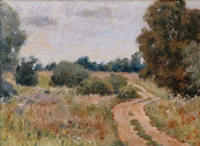 Painting for sale online - Study of a Cloudy Landscape with a Road