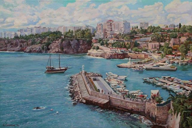 Painting for sale online - Kaleici Harbor in Antalya