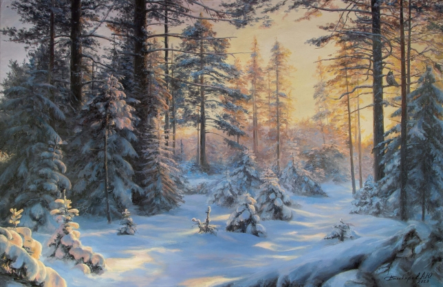 Painting for sale online - Winter forest