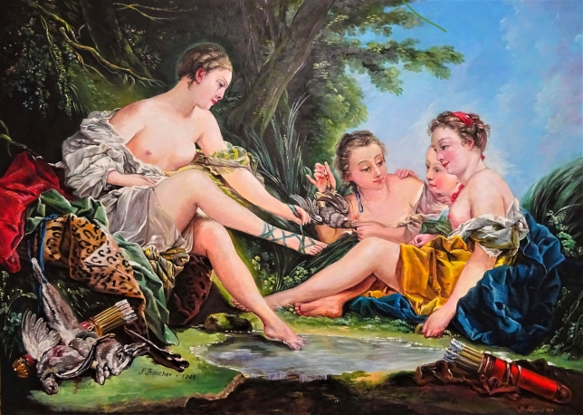 Painting for sale online - Diana after the Hunt (copy of a painting by Francois Bou)