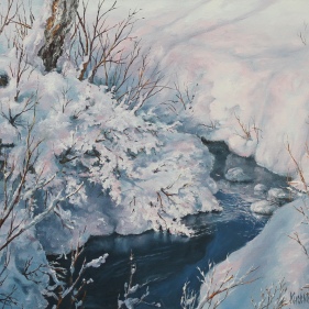 Painting for sale online - Winter Stream