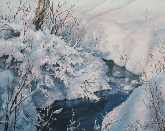 Painting for sale online - Winter Stream