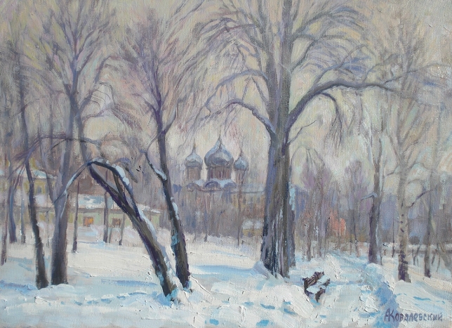Painting for sale online - Snowy February in the Izmailovo estate