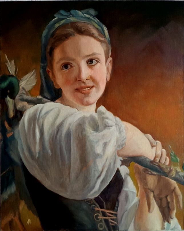 Painting for sale online - Free copy...Return from the market