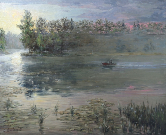 Painting for sale online - Fishing befor sunset
