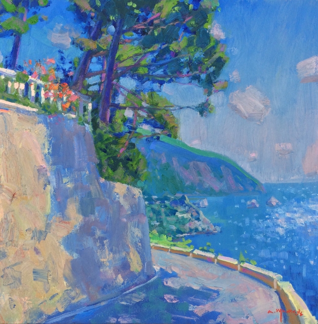 Painting for sale online - Crimean holidays, road to Gurzuf