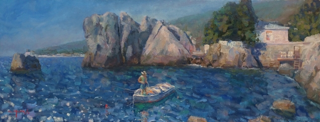 Painting for sale online - Crimean holidays, Chekhov Bay. Gurzuf