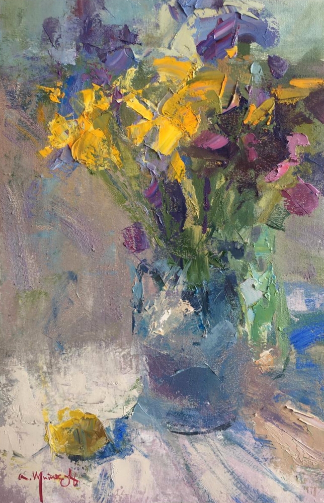 Painting for sale online - Yellow on purple