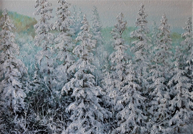 Painting for sale online - Study with snow