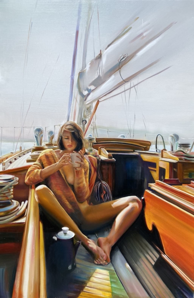 Painting for sale online - Fifty nude or freedom and coffee