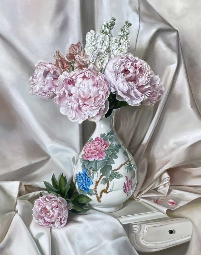 Painting for sale online - Peonies in a vase