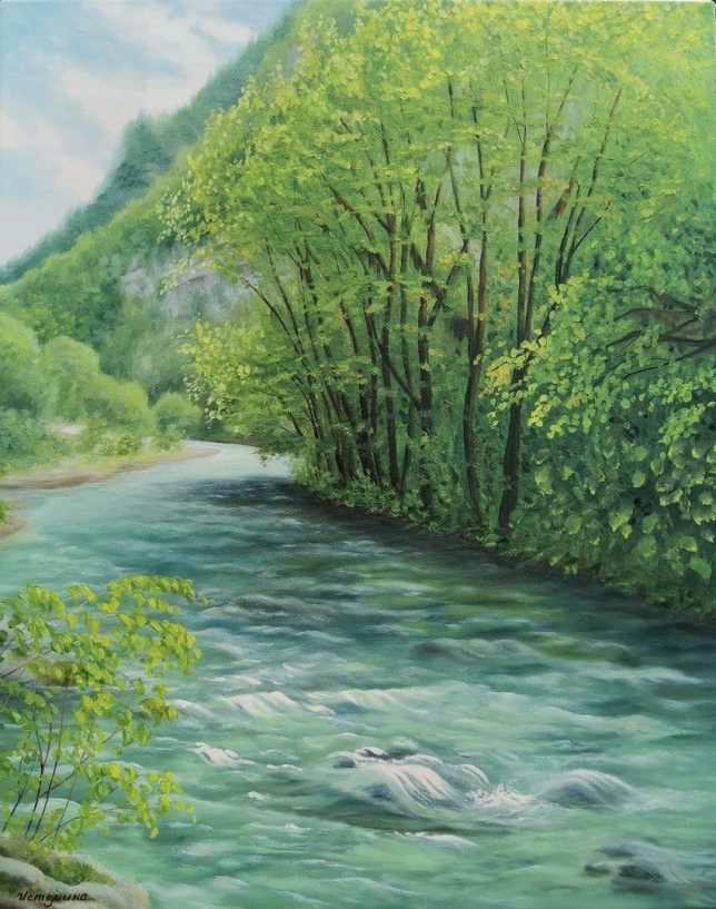 Painting for sale online - On the way to Lake Ritsa, Abkhazia
