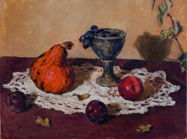 Painting for sale online - Still life with fruits and pumpkin