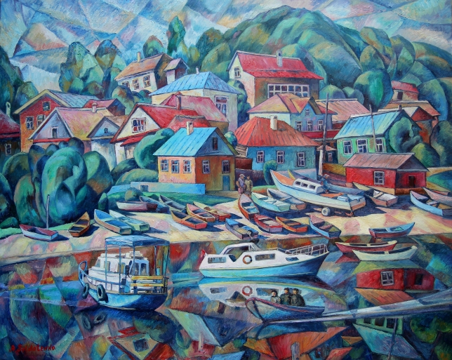 Painting for sale online - Summer cottage village
