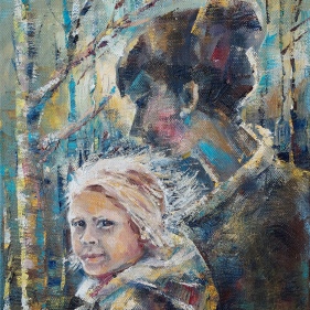 Painting for sale online - Sisters, Conversation