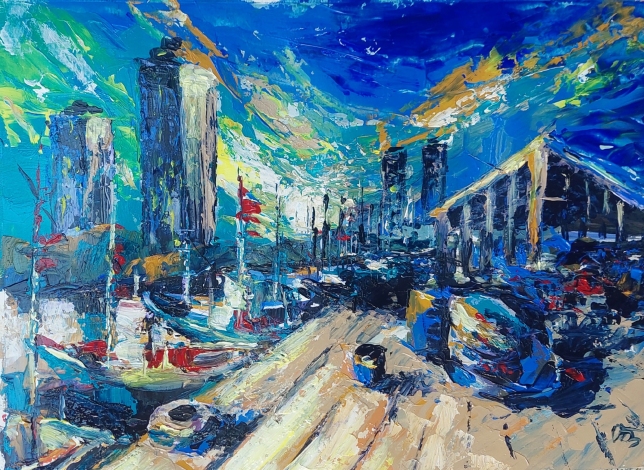 Painting for sale online - Hua Hin Fish Market
