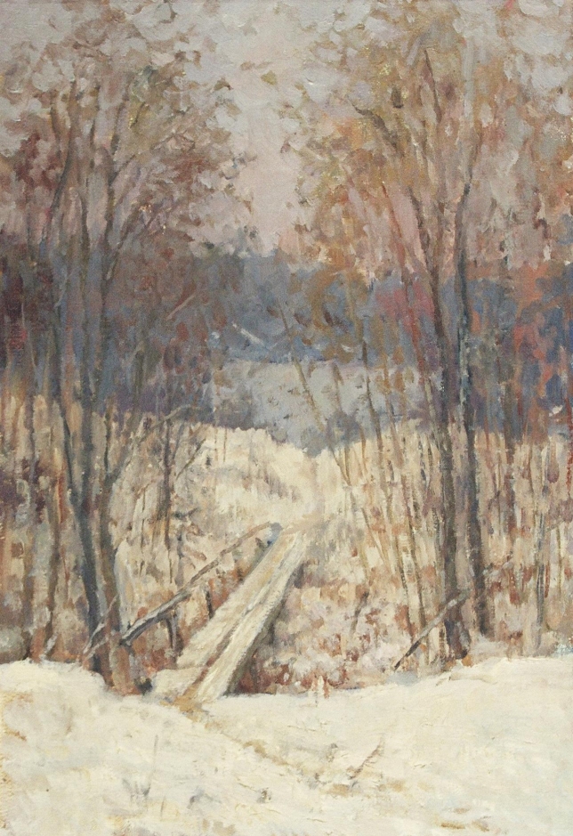 Painting for sale online - Bridge in the village