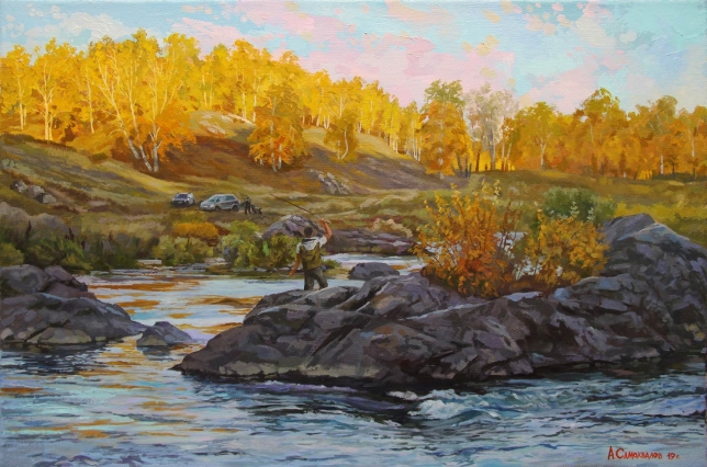 Painting for sale online - Fishing on the Iset