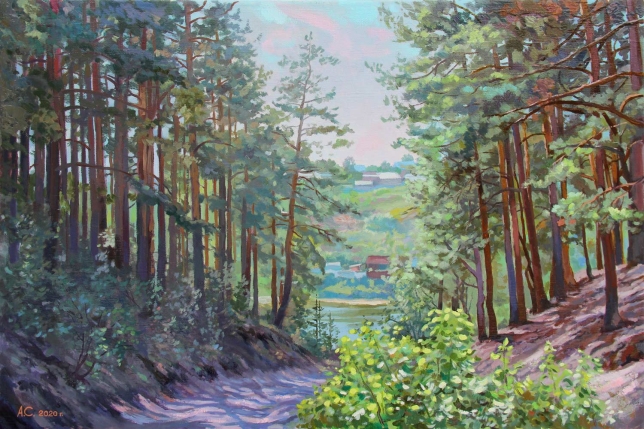 Painting for sale online - Path to the river
