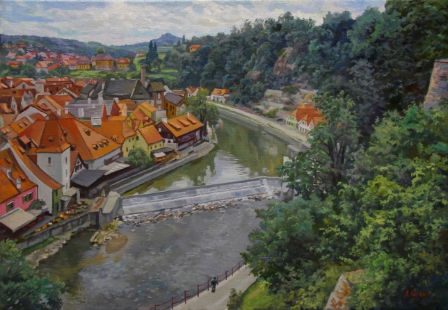 Painting for sale online - Cesky Krumlov