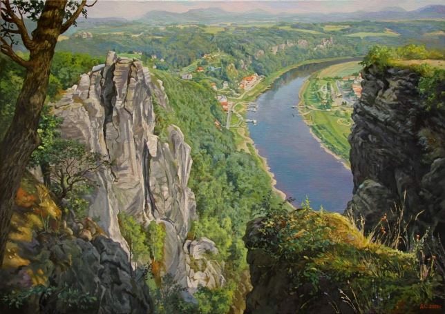 Painting for sale online - Saxon Switzerland