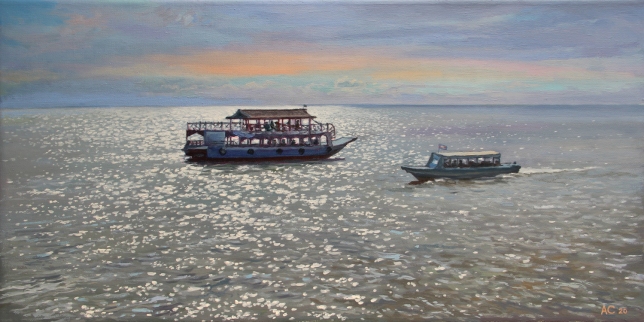 Painting for sale online - On the Tonle Sap Lake