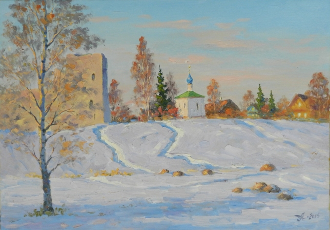 Painting for sale online - Izborsk morning.