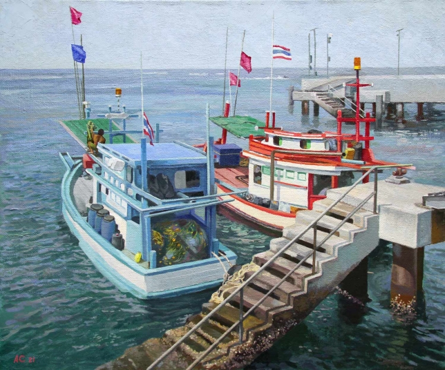 Painting for sale online - Pier on Lan Island