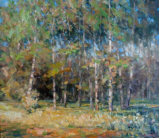 Painting for sale online - Birch tree wind