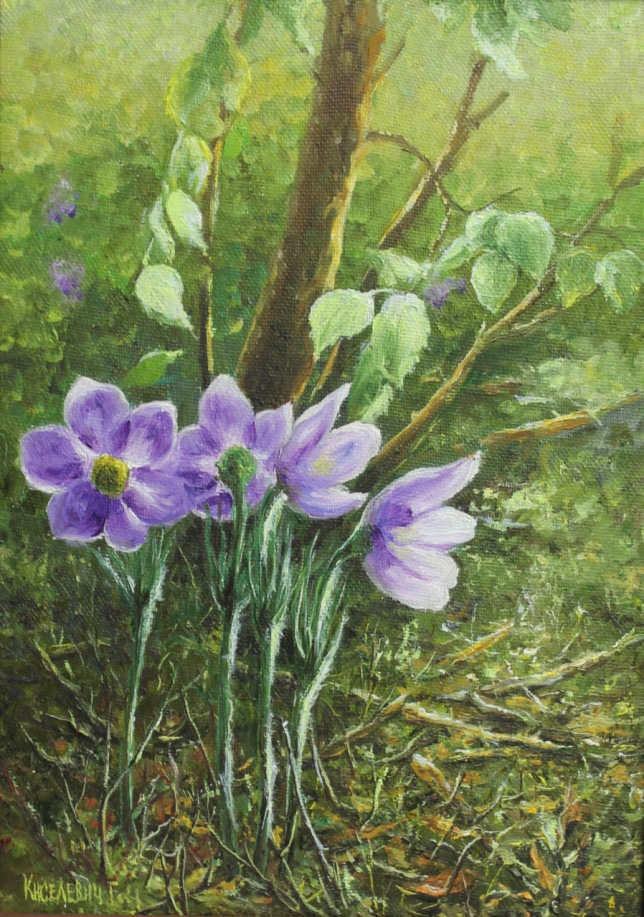 Painting for sale online - Snowdrops in the forest