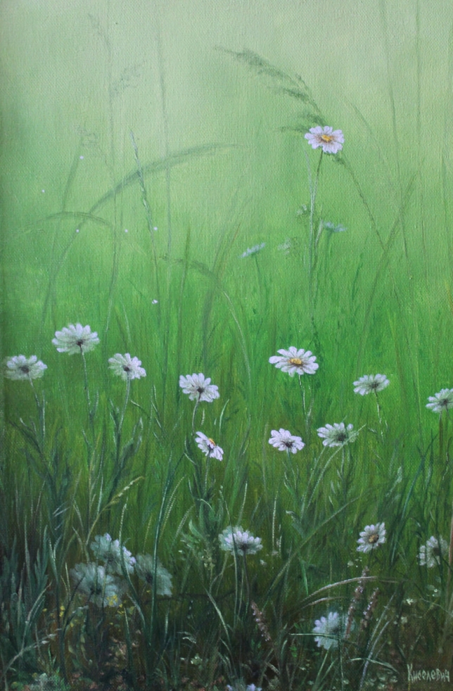 Painting for sale online - Chamomile field