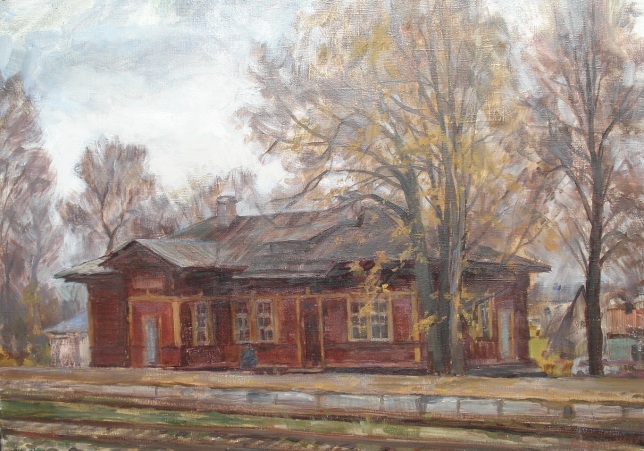 Painting for sale online - Train station in Firovo