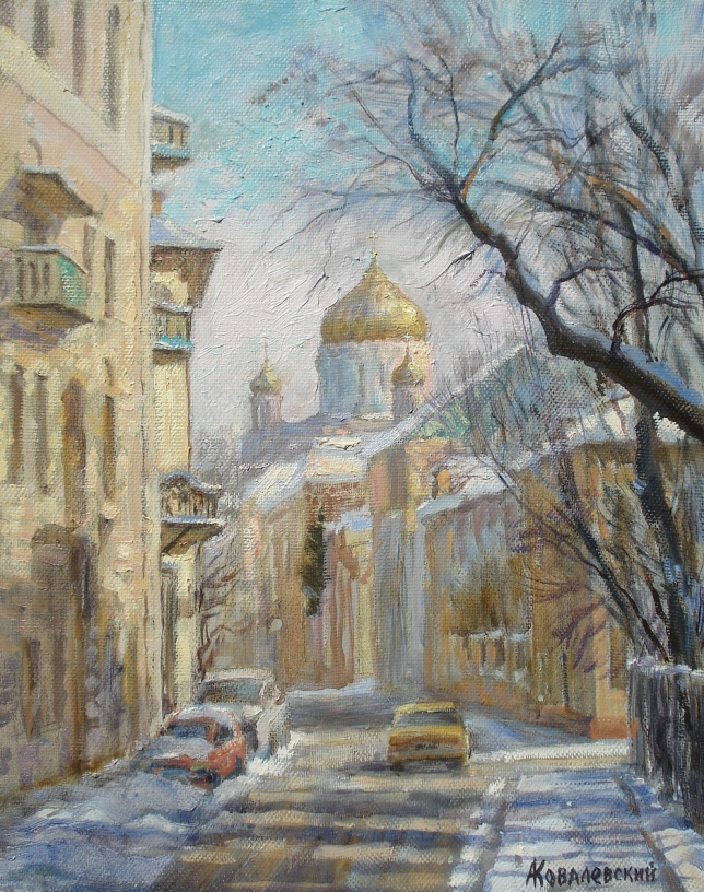 Painting for sale online - Winter in Gagarinsky Lane