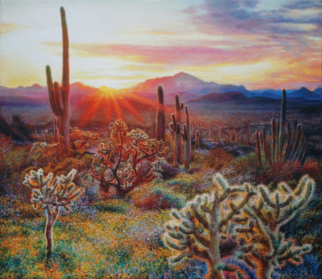 Painting for sale online - Sunrise on the prairie