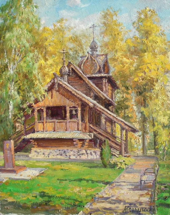 Painting for sale online - Church of Elijah the Prophet at the 45th Special Forces Regiment of the Airborne Forces in Sokolniki