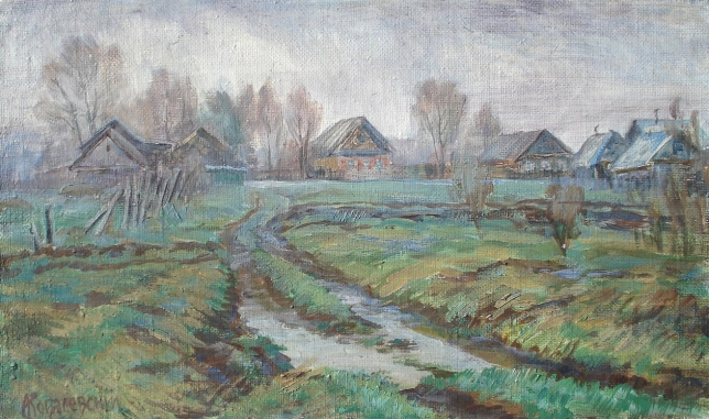 Painting for sale online - Spring day in the village
