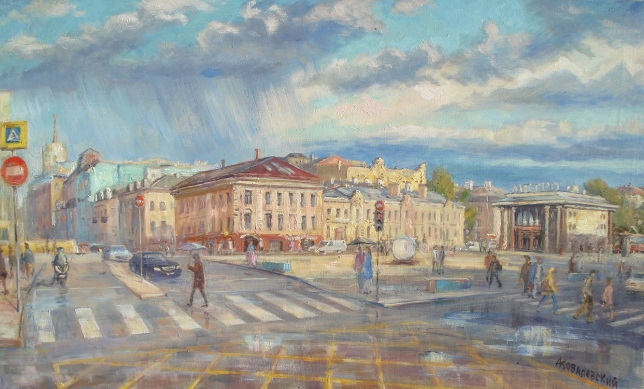 Painting for sale online - View from the Chistye Prudy metro station