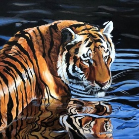 Painting for sale online - Tiger in the Water