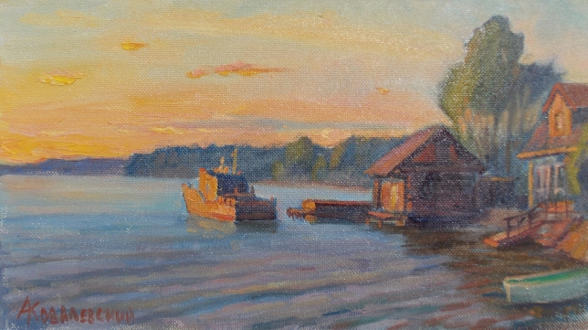 Painting for sale online - Sunset on Seliger
