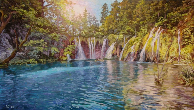 Painting for sale online - Plitvice Lake