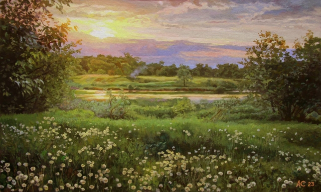 Painting for sale online - A swarm of dandelions