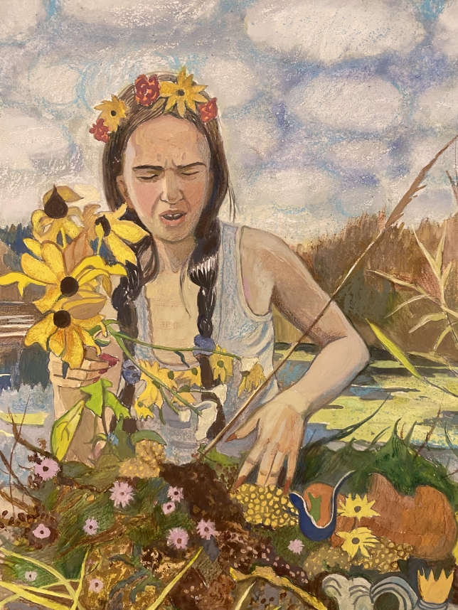 Painting for sale online - Bitten by a lizard