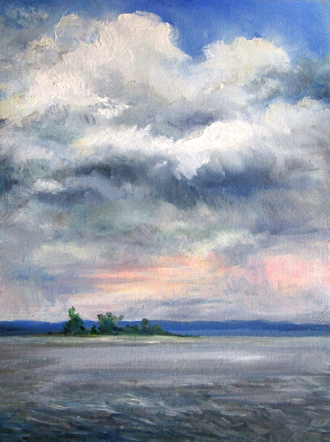 Painting for sale online - Rain over the Volga