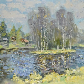 Painting for sale online - Spring Lubya River 