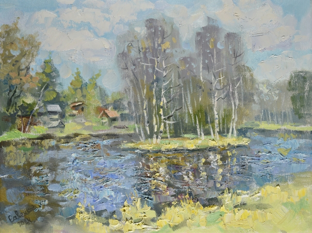 Painting for sale online - Spring Lubya River 