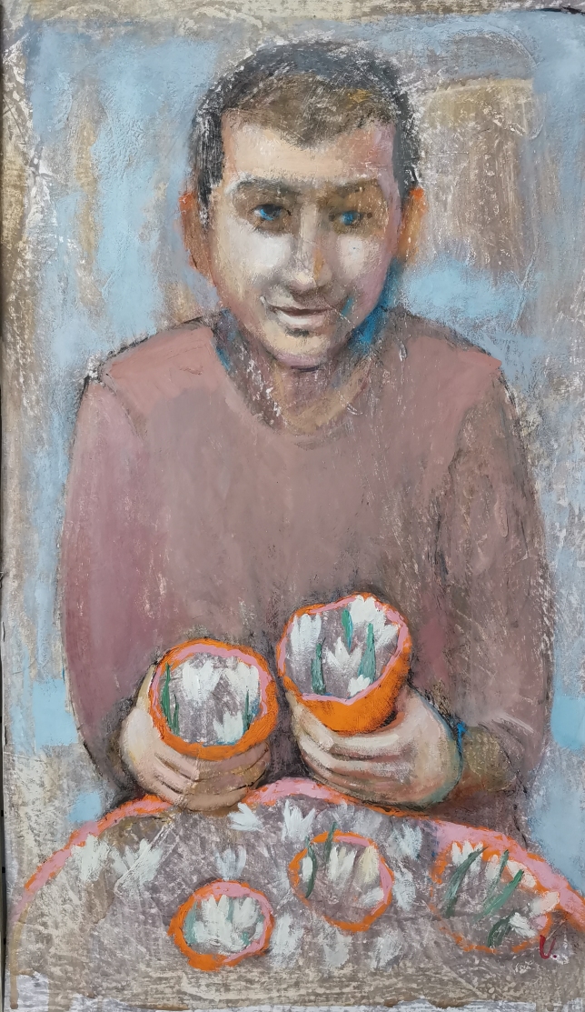 Painting for sale online - Snowdrop seller