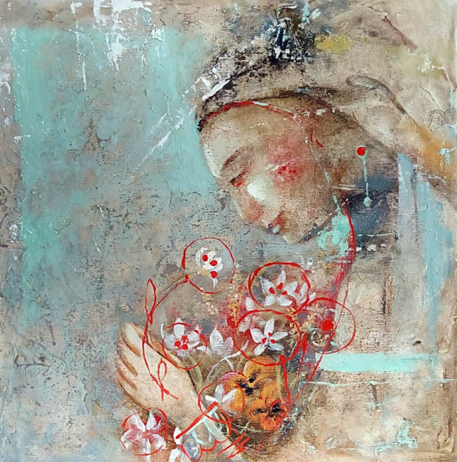 Painting for sale online - Flower girl