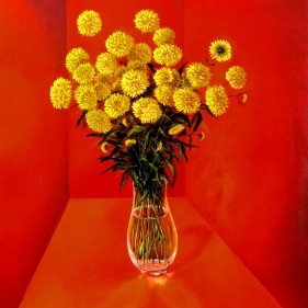 Painting for sale online - Yellow Flowers on Red